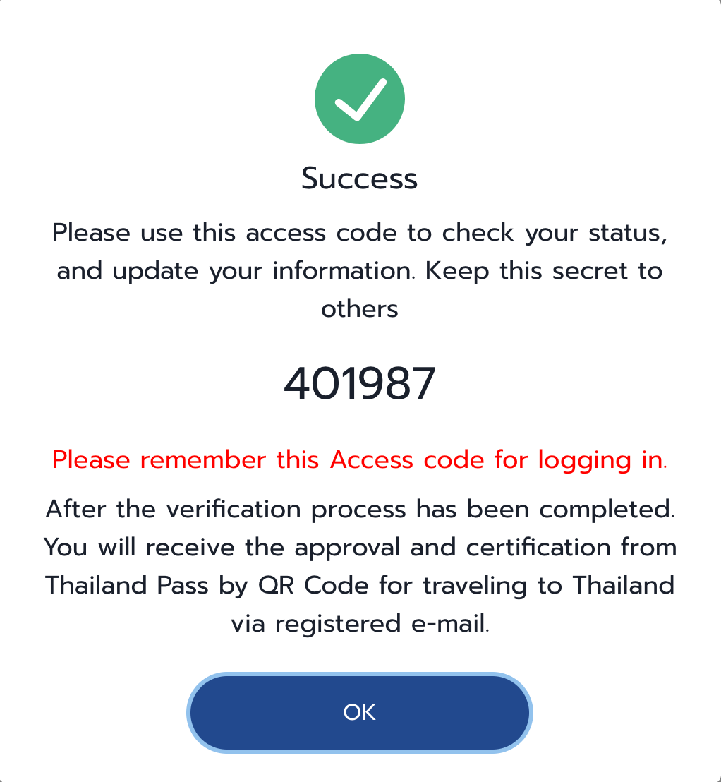 Thailand Pass Application