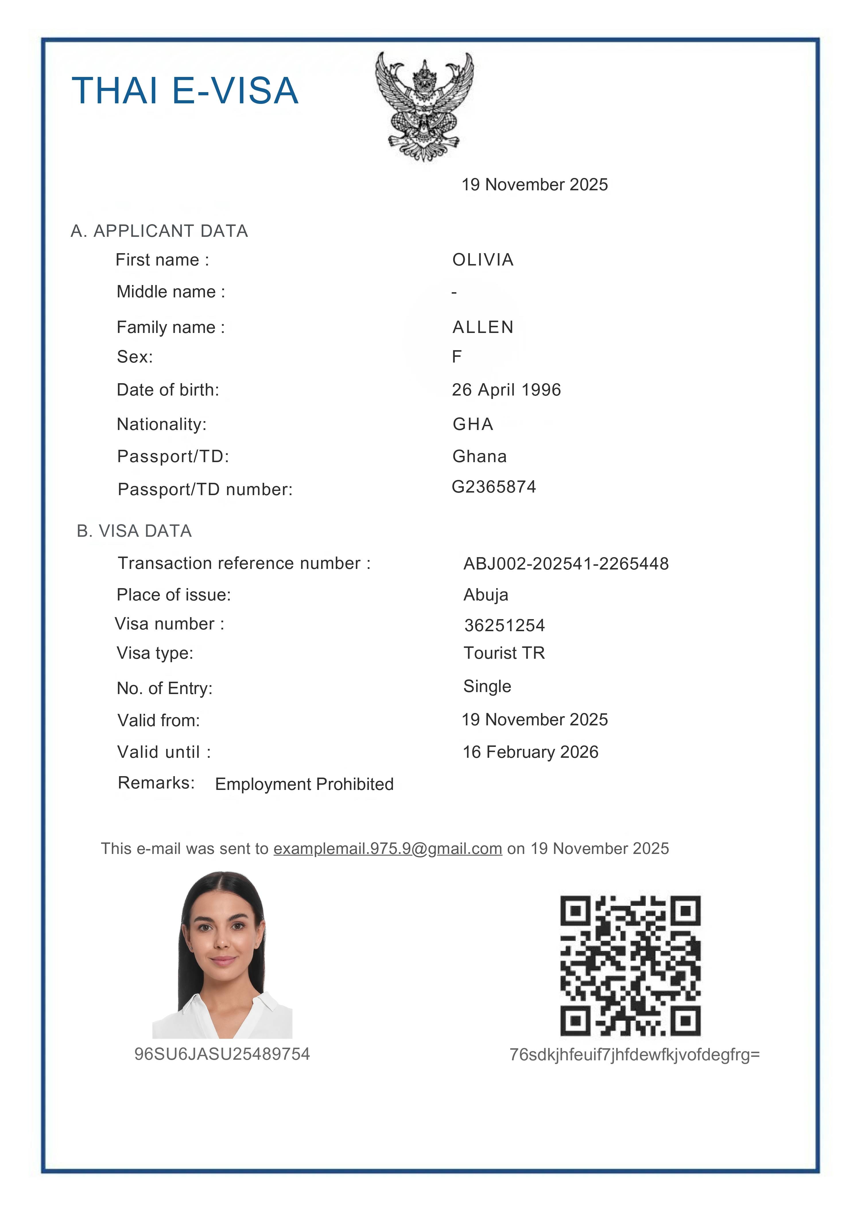 Document Approval eVisa Thailand