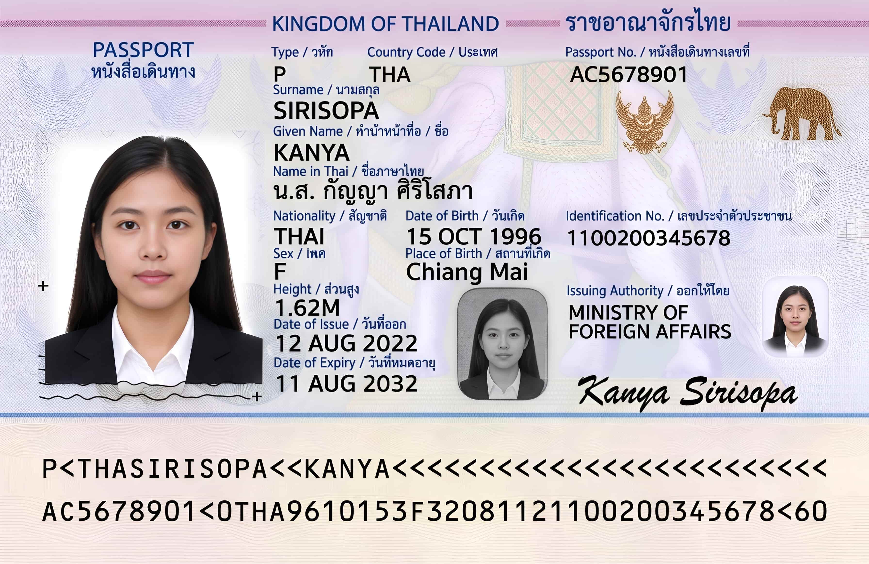 Sample of Passport Bio-Page