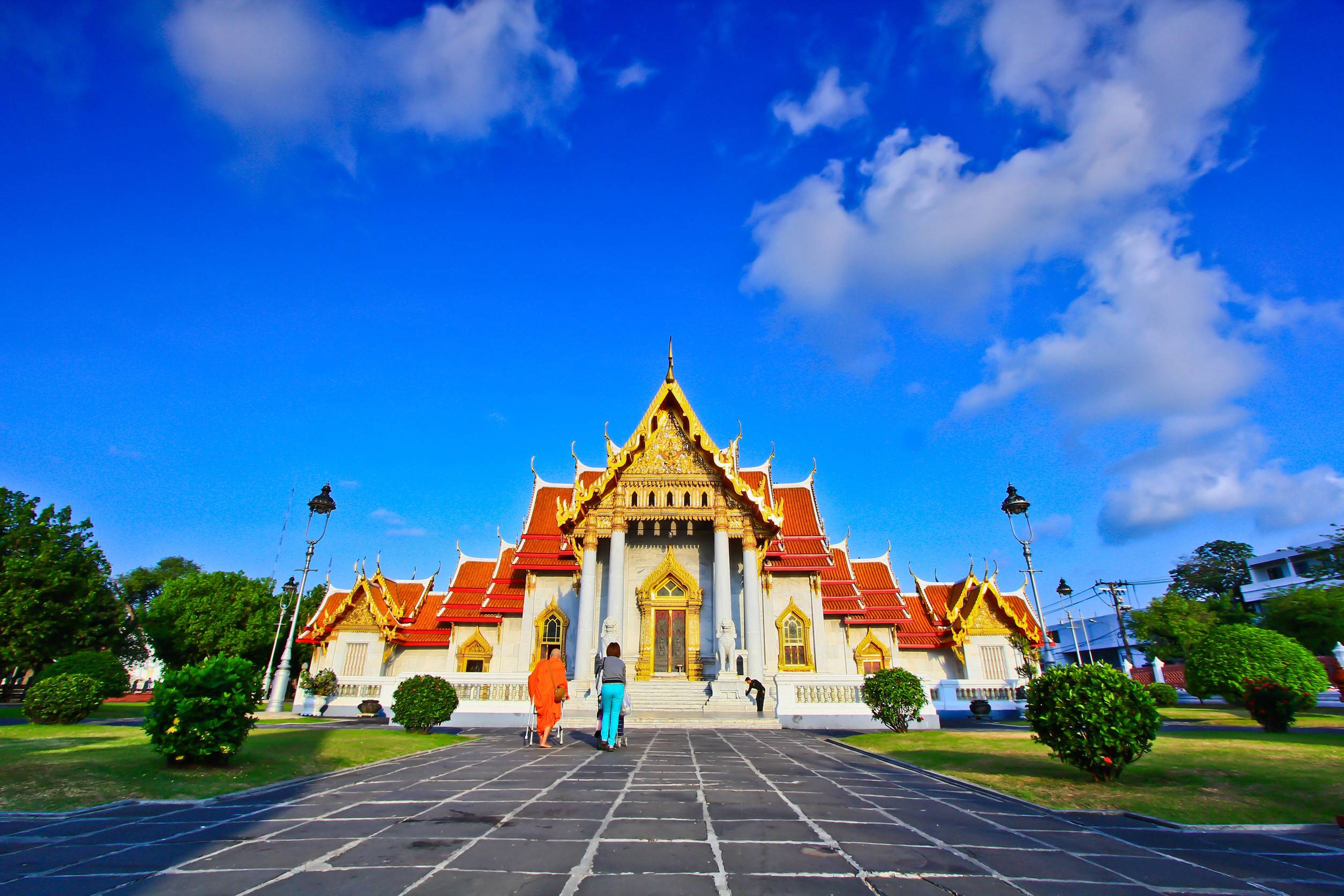 Temple Wat Benchamabophit In Bangkok Thailand