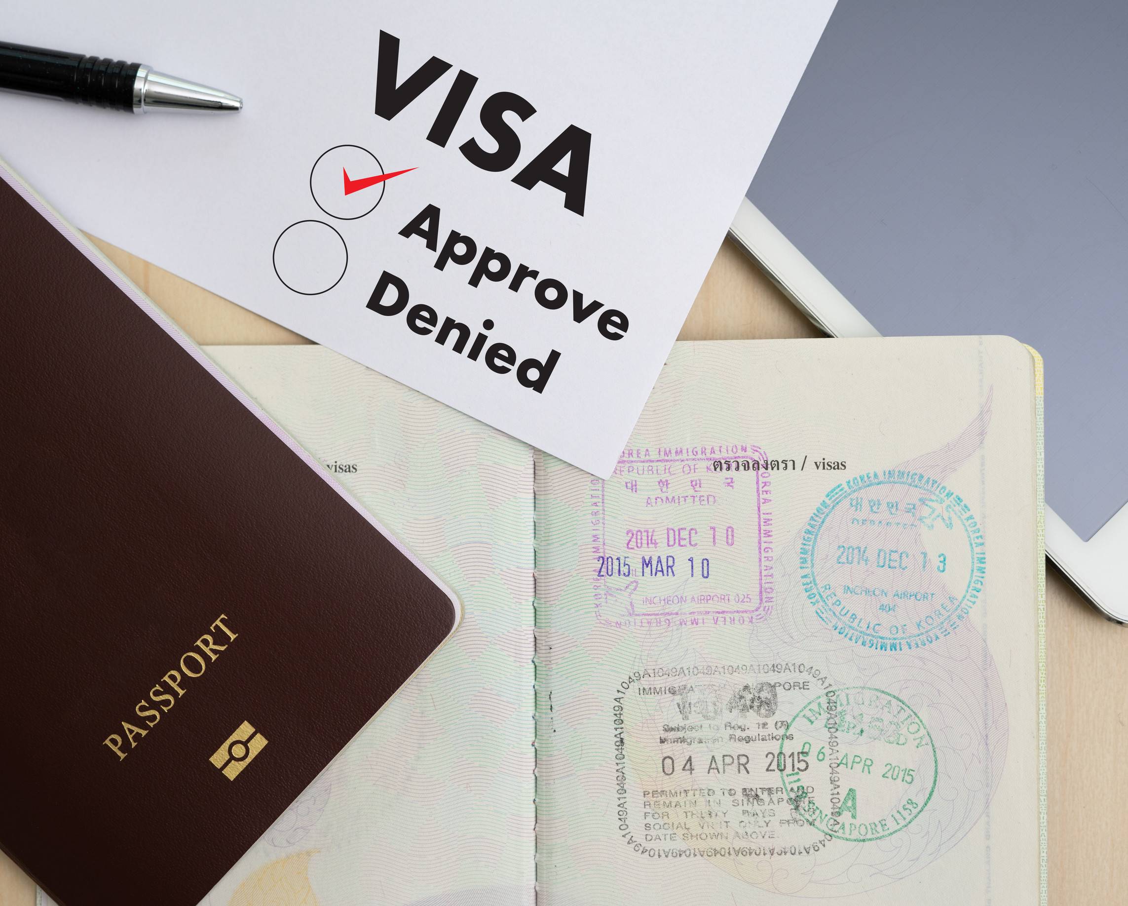 Visa Application Form To Travel Immigration A Document Money For Passport